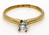 14kt Gold Brilliant 1/4 ct Diamond Solitaire Ring