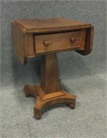 Drop Leaf Pedestal Table w/ Drawer