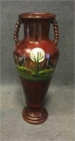 Large Decorative Vase w/ Wolves & Moon