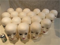20 têtes de mannequins pour perruques ou chapeaux