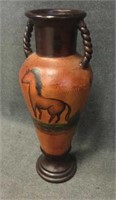 Large Decorative Vase W/ Horse