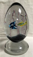 Oggetti Artist Signed Glass Fish Scene Sculpture