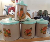 (4) Piece vintage metal canister set.