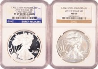 2011 Bunished Finish And Proof Silver Eagles.