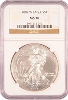 Certified Perfect 2007-W Silver Eagle.