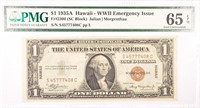 Certified 1935A $1.00 Hawaii Emergency Issue.