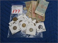 LOT, ASSORTED USSR COINS & CURRENCY