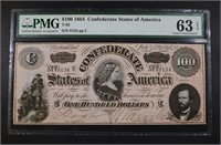 1864 $100. CONFEDERATE STATES OF AMERICA