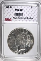 1925-S PEACE DOLLAR RNG CH BU