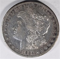 1884-S MORGAN DOLLAR, XF/AU