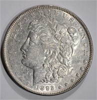 1892 MORGAN DOLLAR, AU
