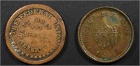 2-DIFFERENT CIVIL WAR TOKENS