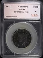 1827 LARGE CENT N-5 BN SEGS AU