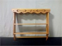 Wood shelf with towel rack
