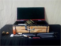 Gun cleaning supplies and wood ammo / storage box