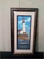 Framed lighthouse picture