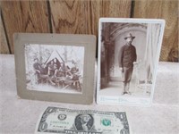 2 Antique Original Local WI Military Photographs