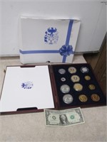 Nice Collection of Coins & Token w/ Wooden Case