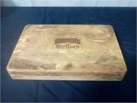 Wood Marlboro box with poker chips
