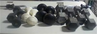 Weight bar and dumbbells, various weights