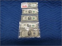 LOT, ASSORTED US CURRENCY, (4) 2003 $2 FEDERAL