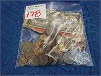 LOT, ASSORTED OLD MEXICO COINS & CURRENCY