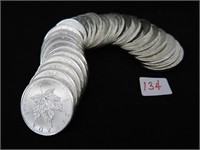 LOT, (25) 2012 $5 SILVER CANADIAN MAPLE LEAF