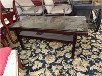 Very Nice Cherrywood Style Glass Table