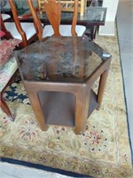 Retro Glass Top Side Table