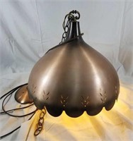 Vintage copper hanging light fixture