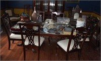 Lot #166 - Cherry Finish dining table with