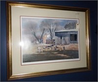Lot #146 - Framed print of farm scene by