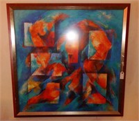 Lot #30 - Contemporary framed abstract print
