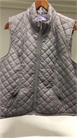 Laura Scott women's 2X gray quilted vest zip up