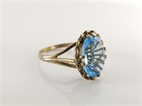 STERLING SILVER BLUE CLEAR STONE RING
