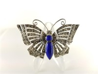 STERLING SILVER MARCASITE BUTTERFLY PIN