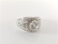 STERLING SILVER CZ STONE RING