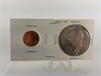 2PC US 1969 MS++ REDDISH PENNY & 71D IKE DOLLAR