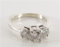 APPROX 1.20 TOTAL CTW 14K WHITE GOLD ENGAGEMENT RI