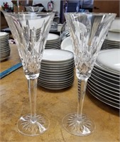 2PC WATERFORD CRYSTAL CHAMPAGNE FLUTES