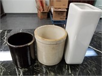 3PC CROCK AND VASE LOT