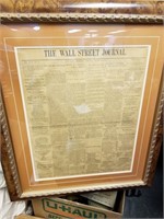 FRAMED WALL STREET JOURNAL 1929