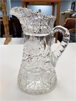 MAGNIFICENT CUT CRYSTAL HEAVY PITCHER
