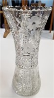 LARGE CUT CRYSTAL SAW TOOTH VASE HIGH QUALITY