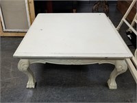 WHITE SHABBY CHIC FOOTED COFFEE TABLE
