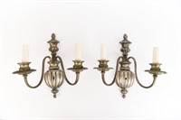 PAIR OF SILVERPLATED SCONCES