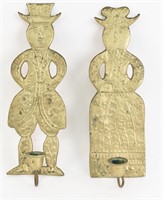 PAIR OF FOLK WALL CANDLE SCONCES
