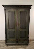 PAINTED PINE ARMOIRE CABINET