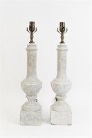 PAIR OF BALUSTER FORM TABLE LAMPS