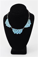 TURQUOISE AND SILVER NECKLACE